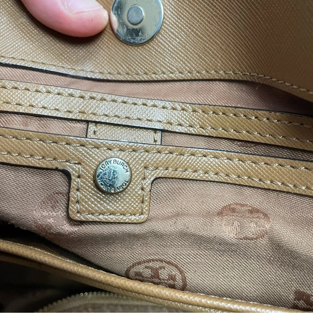 Tory Burch Robinson‎ Leather Tote Bag Brown with Original Fabric Bag